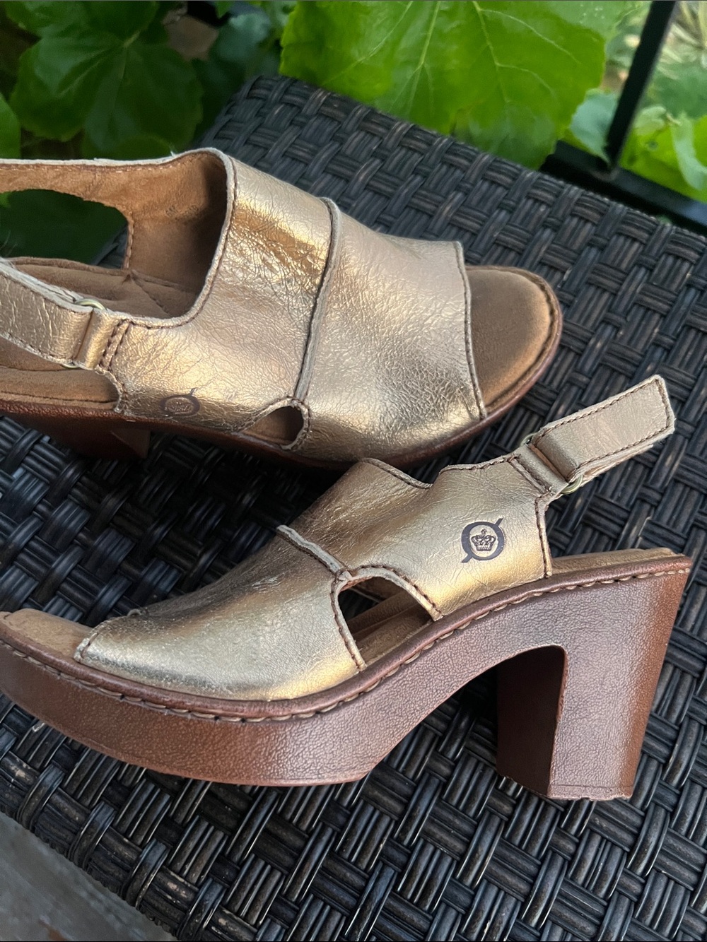 Born Metallic Bronze Open-Toe Platform Sandals - Picture 4 of 16